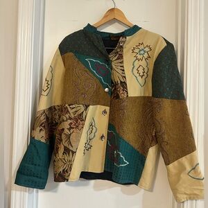 🎨 Vintage Alex Kin Patchwork "Art to Wear" Embroidered Jacket
